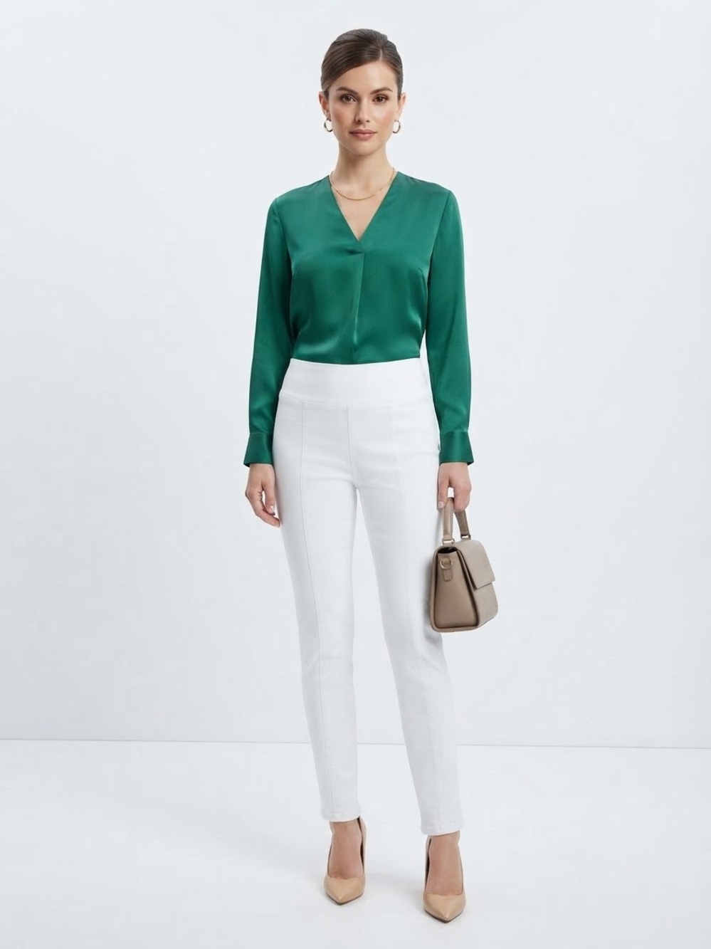 New Directions Petite White Slim Fit Pants Size 4P NWT
